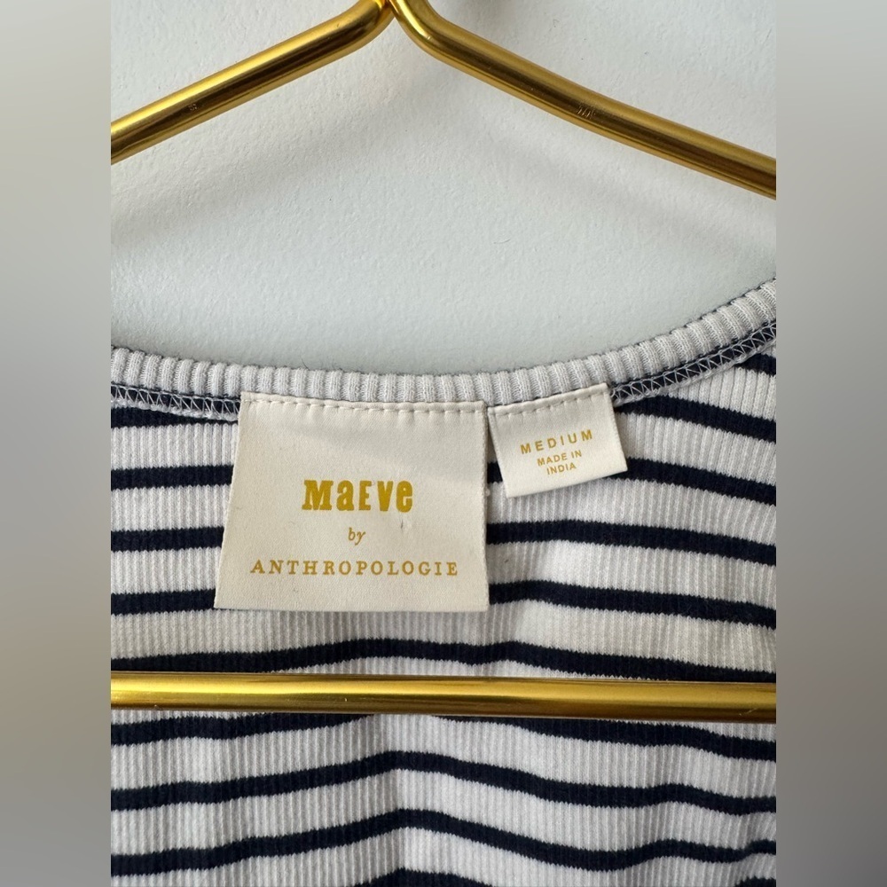 Anthropologie Maeve Stripped Ribbed Tank Top - Picture 5 of 7